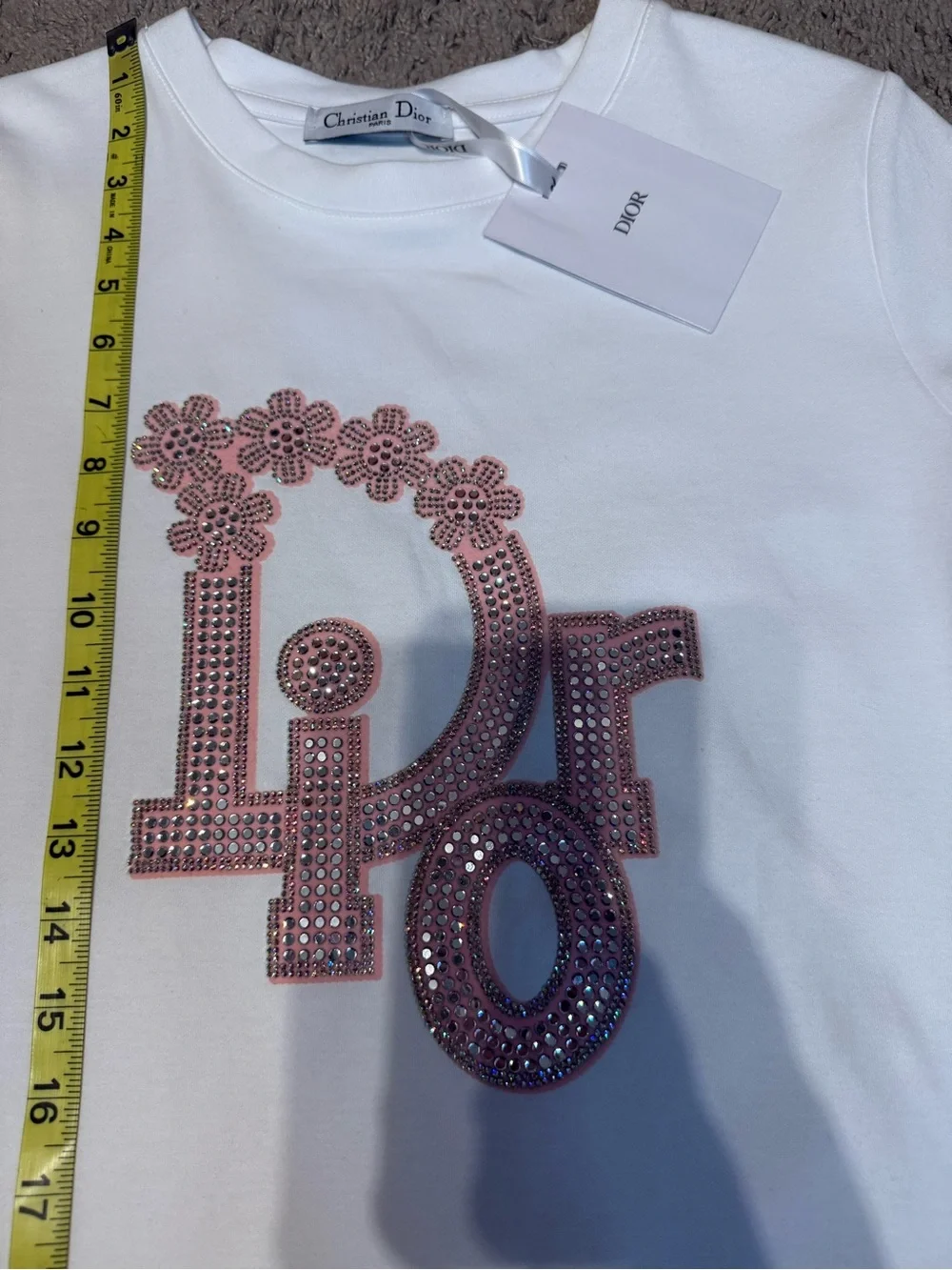 White Rhinestone Style Logo Tee - Picture 3 of 6